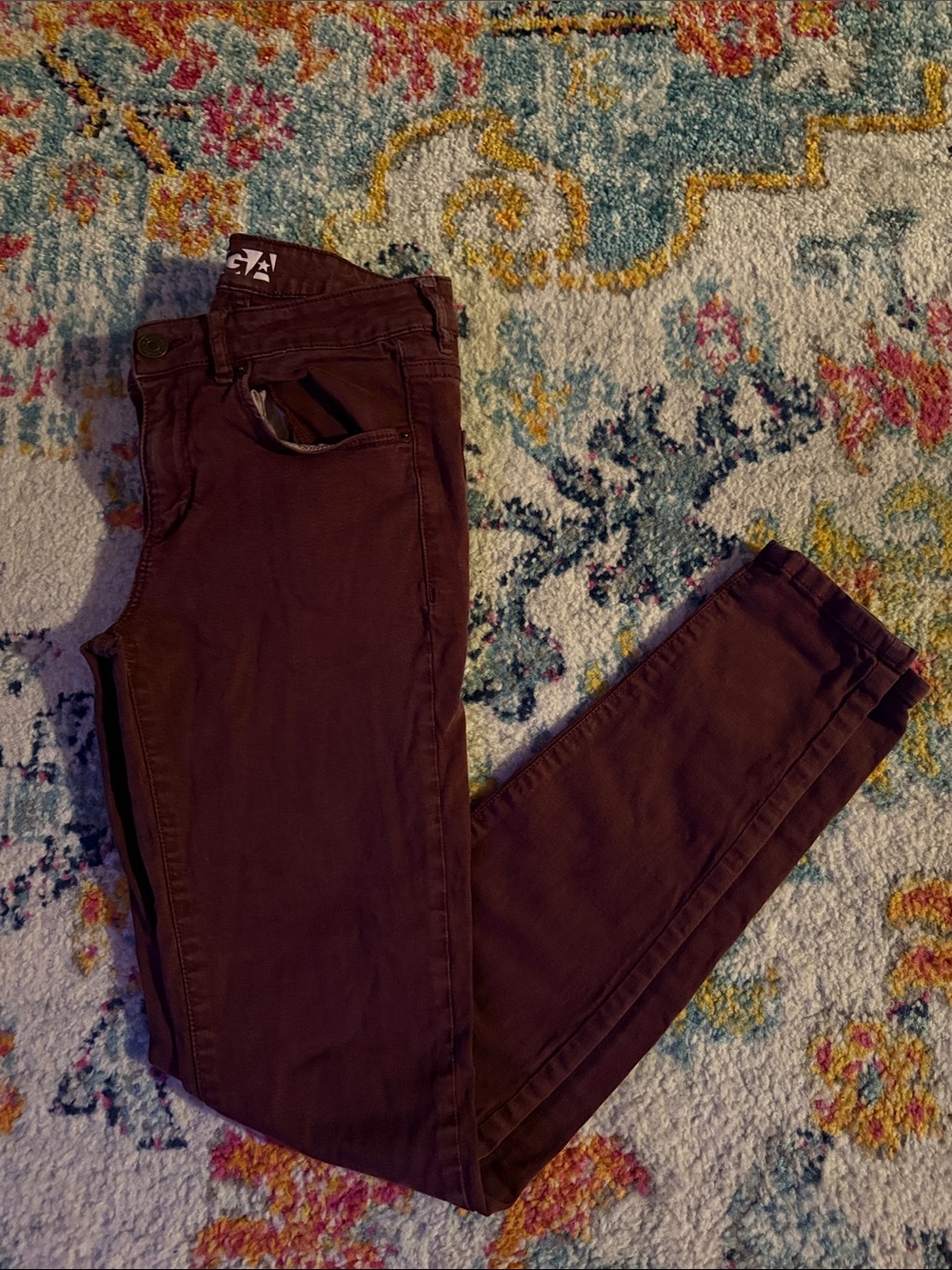 Garage Maroon High Waist Jegging Stretch